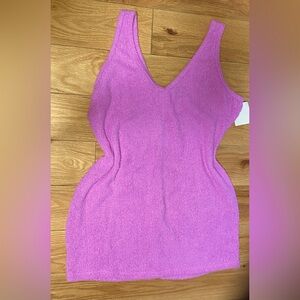 Purple and fuzzy mini dress